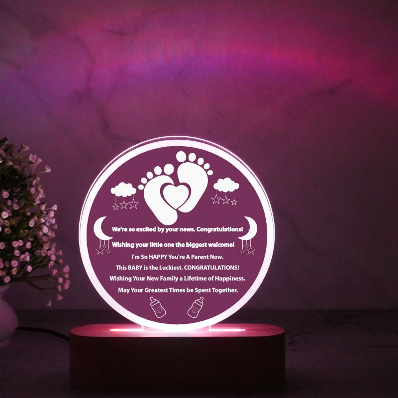 ersonalized Quote Engraved Night Lamp | Congratulations Gift for Pregnancy